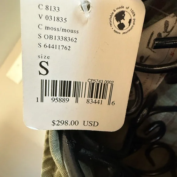 Free People “So Down” Military Olive Utility Jacket with Burgundy Details